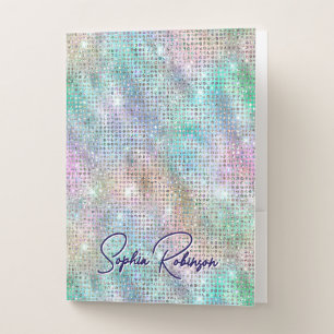 Luxury Holographic Glitter Pocket Folder