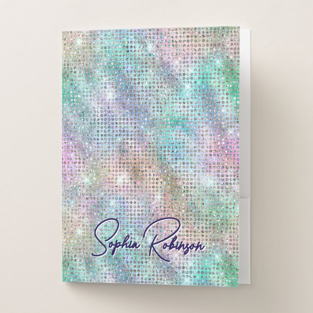 Luxury Holographic Glitter Pocket Folder (Front)