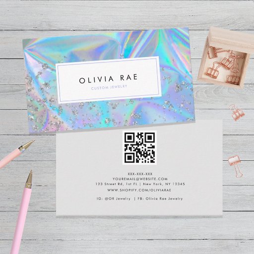 Customizable Luxury Holographic Trendy  Business Card