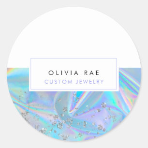 Luxury Holographic Trendy Classic Round Sticker