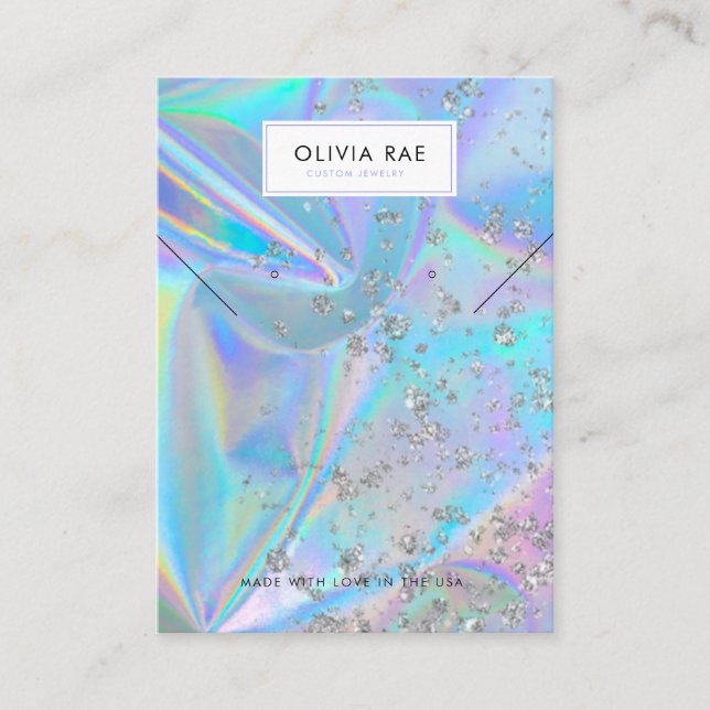 Luxury Holographic Trendy Jewelry Display Card (Front)