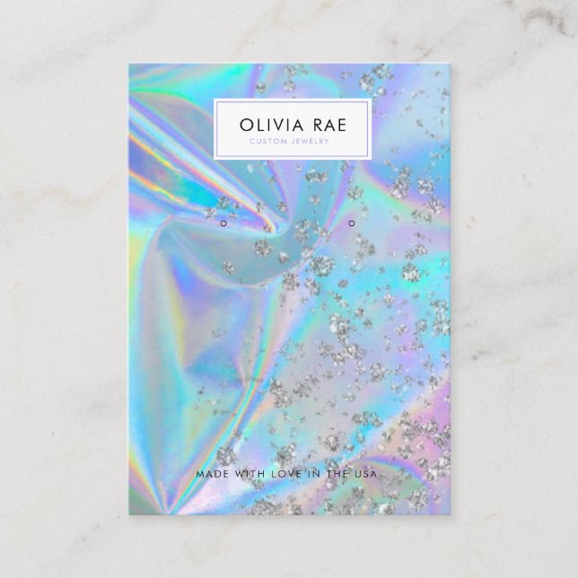 Luxury Holographic Trendy Jewelry Display Card (Front)
