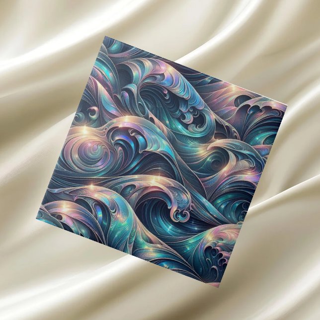 Luxury Home | Rainbow Coastal Ocean Waves Ceramic Tile (Creator Uploaded)