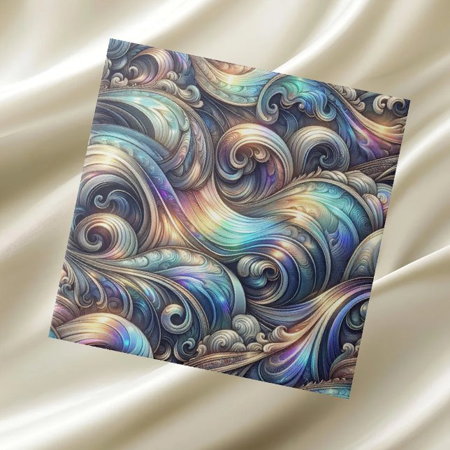 Luxury Home | Rainbow Coastal Ocean Waves Ceramic Tile (Creator Uploaded)