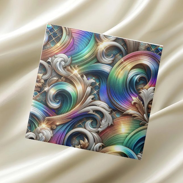 Luxury Home | Rainbow Coastal Ocean Waves Ceramic Tile (Creator Uploaded)
