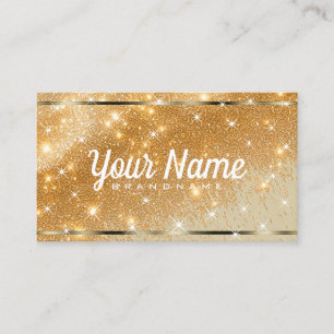 Luxury Honey Gold Glitter Sand Sparkling Stars  Business Card