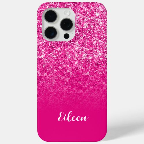 Luxury Hot Pink Glitter Gradient iPhone 15 Pro Max Case