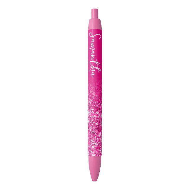 Luxury Hot Pink Glitter Ombre Pen (Front Vertical)