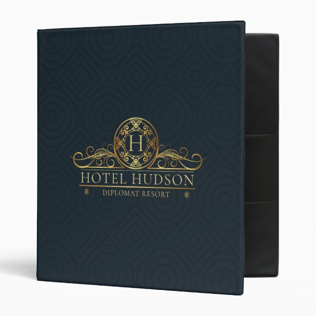Luxury Hotel Business Design 3 Ring Binder (Front/Inside)