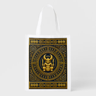 Luxury Igbo Ikenga Indigo & Gold Cultural Tote Bag