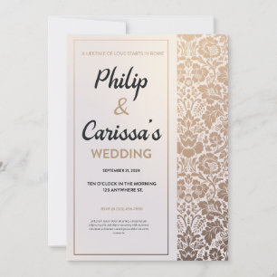 Luxury in Golden Blossoms Weeding  Invitation