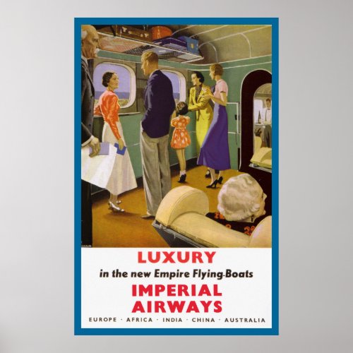 Luxury in the New Empire Flying Boats Poster