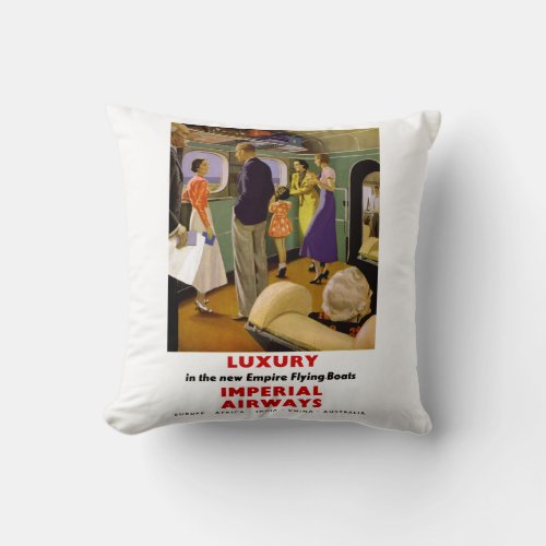 Luxury in the New Empire Flying Boats Throw Pillow