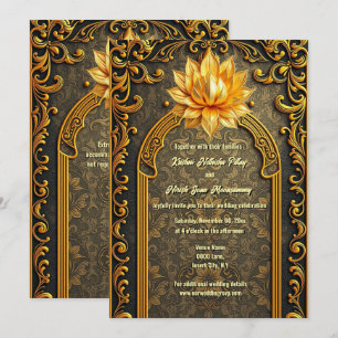 Luxury Indian Lotus Temple Wedding Invitationt Invitation