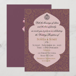 Luxury Indian Wedding Reception Invitation