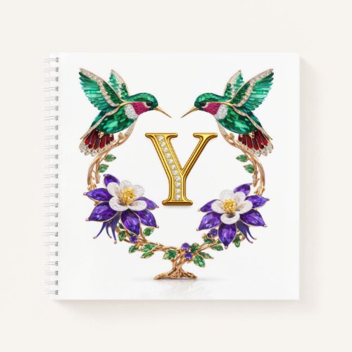 Luxury Initial Y Hummingbird Jeweled Wedding Gift