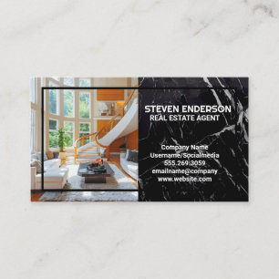 Luxury Interior Black Marble Business Card