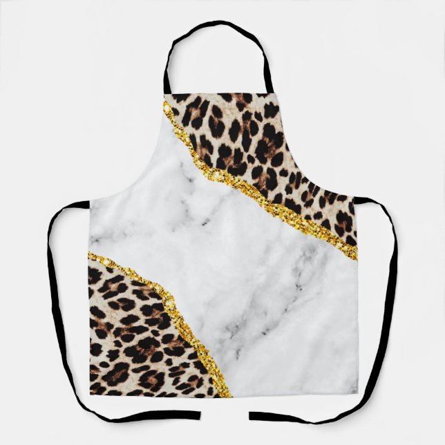 Luxury Interior Marble Stone Glitter Apron (Front)