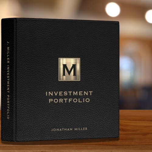 Luxury Investment Portfolio Binder with Monogram