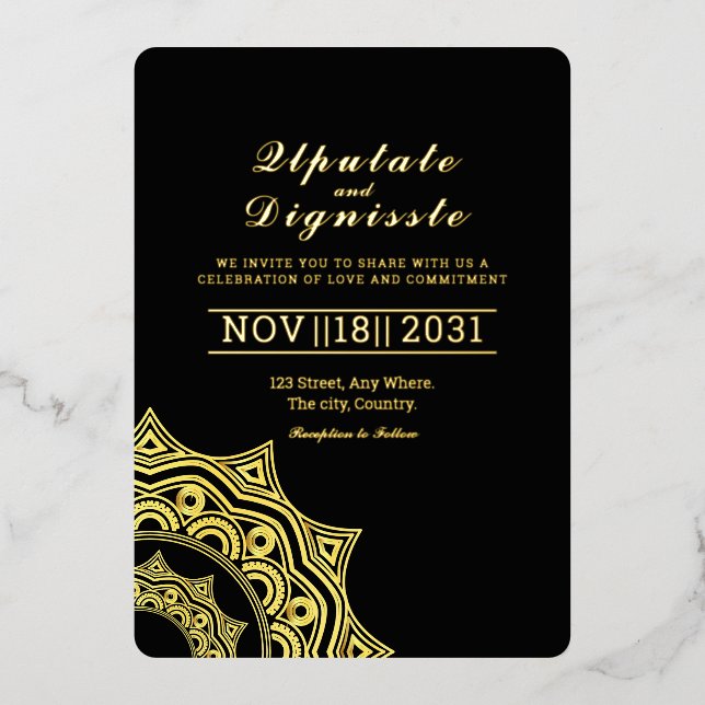 Luxury Invitation Card Gold Foil Template (Front)
