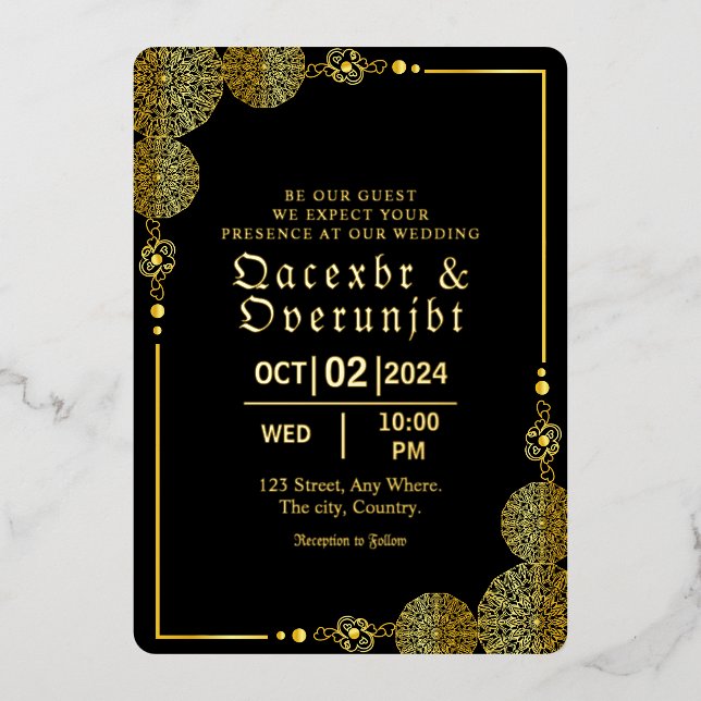 Luxury Invitation Gold Foil Template (Front)