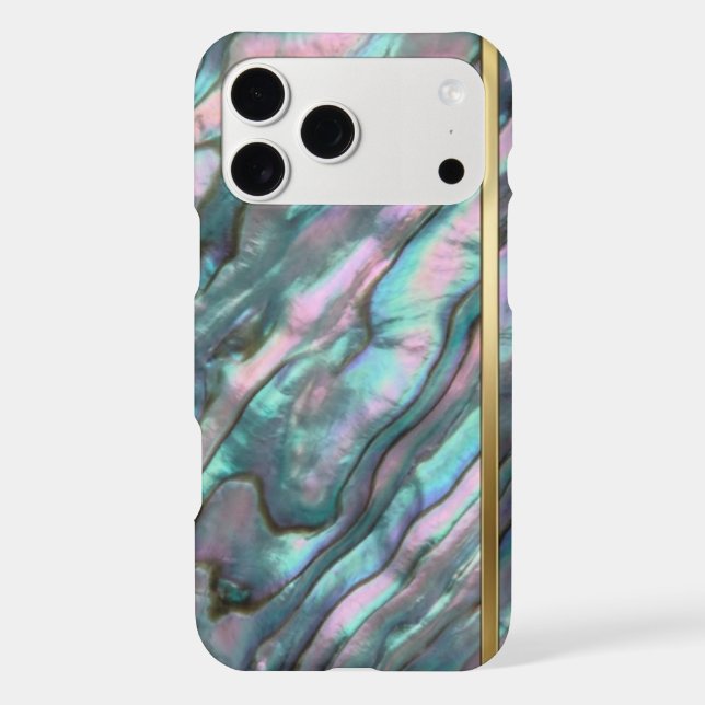 Luxury Iridescent Abalone Shell Marble Phone Case (Back)