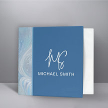 Luxury Iridescent Blue Monogram Custom