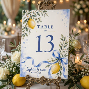 Luxury Italian Lemon Wedding  Table Number