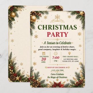 Luxury Ivory Christmas Gathering Invitation