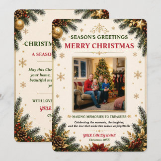 Luxury Ivory Christmas Gathering Photo Card