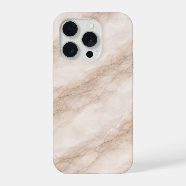 Luxury Ivory Fog Marble Texture Soft Taupe Veining iPhone Case (Back)