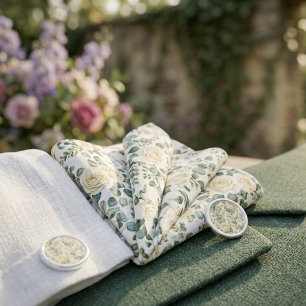 Luxury Ivory Rose & Sage Green Eucalyptus Wedding Bandana