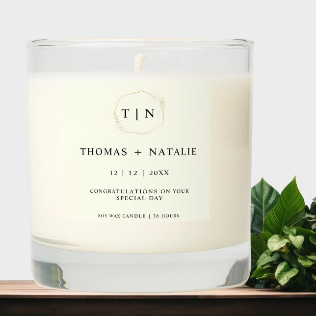 Luxury Ivory Wedding Couple Initial Monogram Scented Candle (Creator Uploaded)