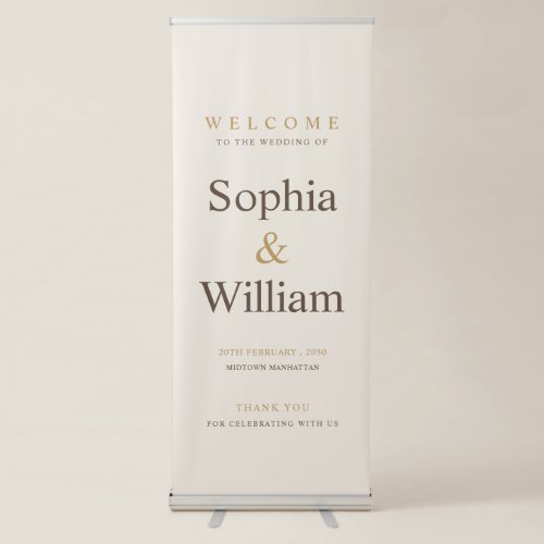 Luxury Ivory Wedding Welcome Banner