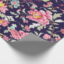 Luxury Japanese Pink Peony and Birds Romantic