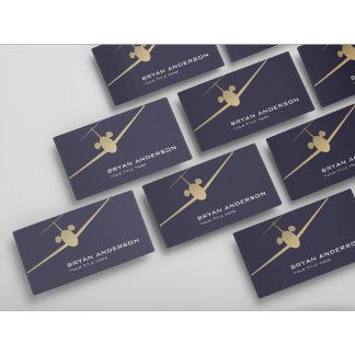 Luxury Jet Business Card – Navy & Gold