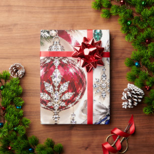 Luxury Jeweled Glass Baubles Christmas Wrapping Pa Paper