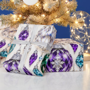 Luxury Jeweled Glass Baubles Christmas Wrapping Pa Paper