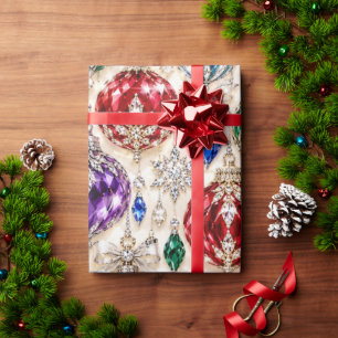 Luxury Jeweled Glass Baubles Christmas Wrapping Pa Paper