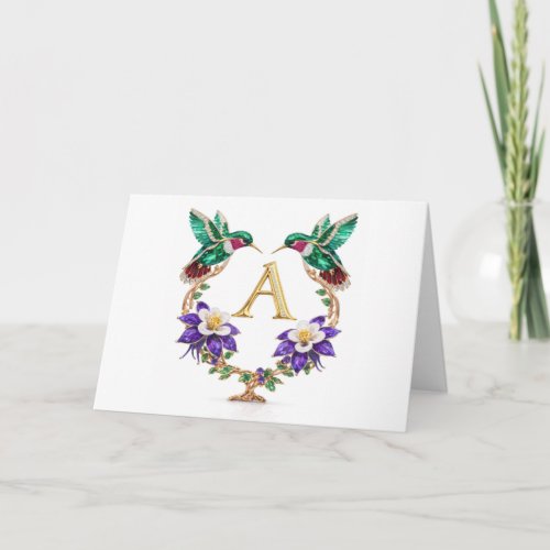 Luxury Jeweled Hummingbird Monogram A Wedding