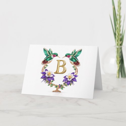 Luxury Jeweled Hummingbird Monogram B Wedding