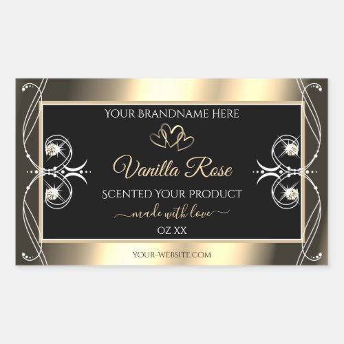 Luxury Jewels Black and Gold Decor Product Labels