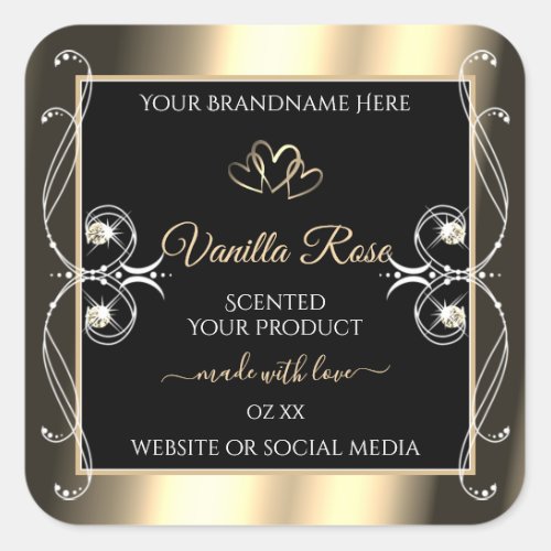 Luxury Jewels Black and Gold Decor Product Labels