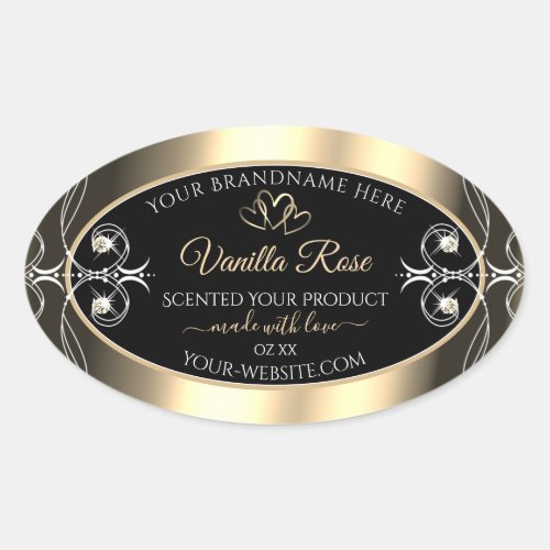 Luxury Jewels Black and Gold Decor Product Labels