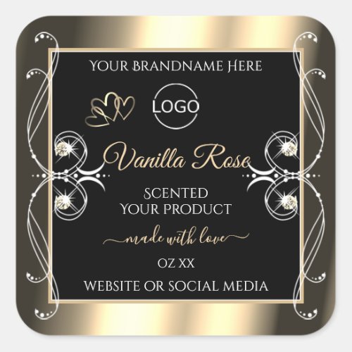 Luxury Jewels Black Gold Decor Product Labels Logo