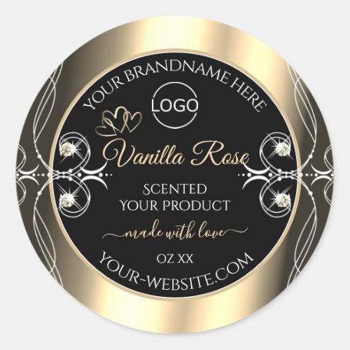 Luxury Jewels Black Gold Decor Product Labels Logo
