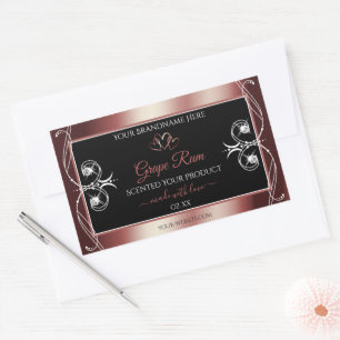Luxury Jewels Wine Red Black Decor Product Labels