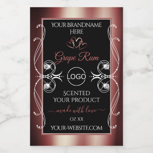 Luxury Jewels Wine Red Black Product Labels Logo