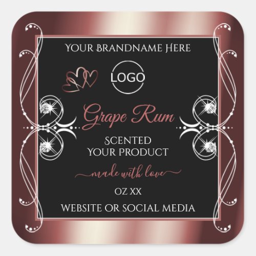Luxury Jewels Wine Red Black Product Labels Logo
