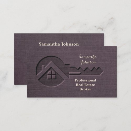 Luxury Key Blueberry Real Estate Business Card